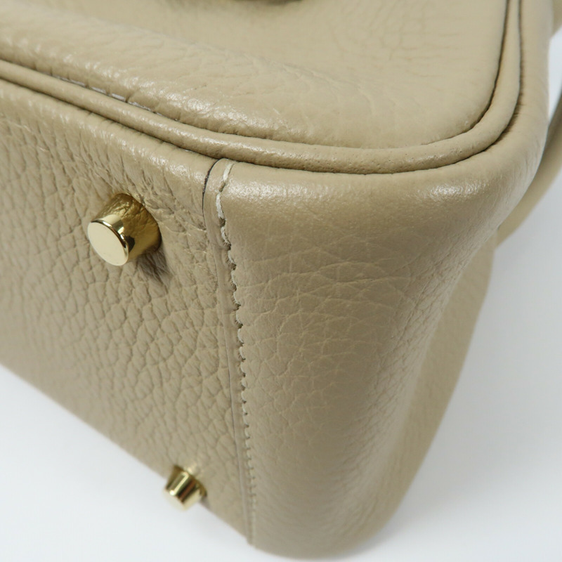 HERMES 【Hermes Fair】Clemence皮革Mini Lindy金扣手挽肩背兩用袋Trench-5