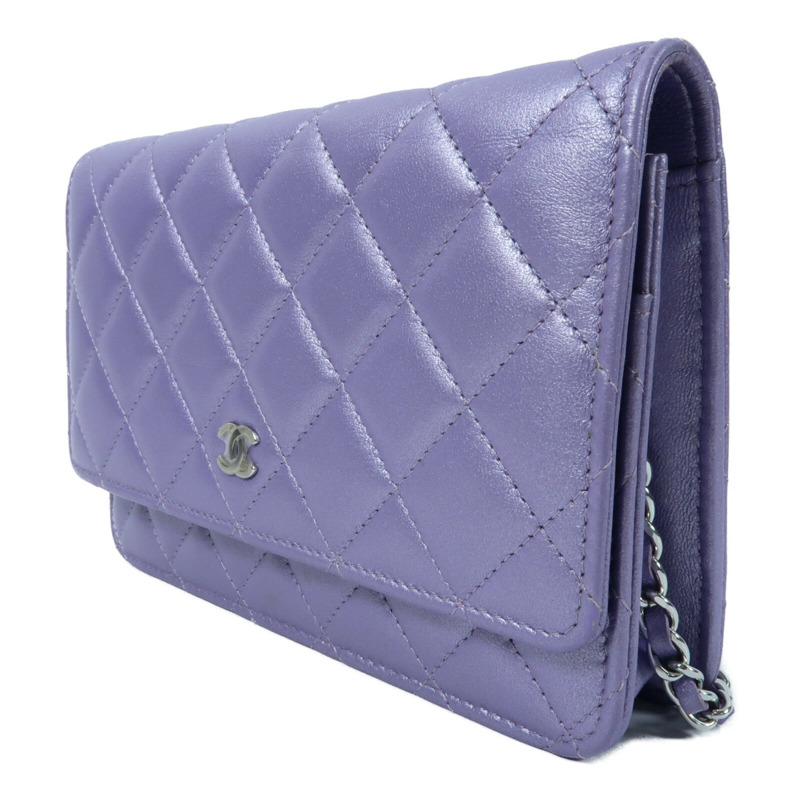 CHANEL 羊皮皮革WOC Wallet On Chain銀扣鏈帶肩背袋-2