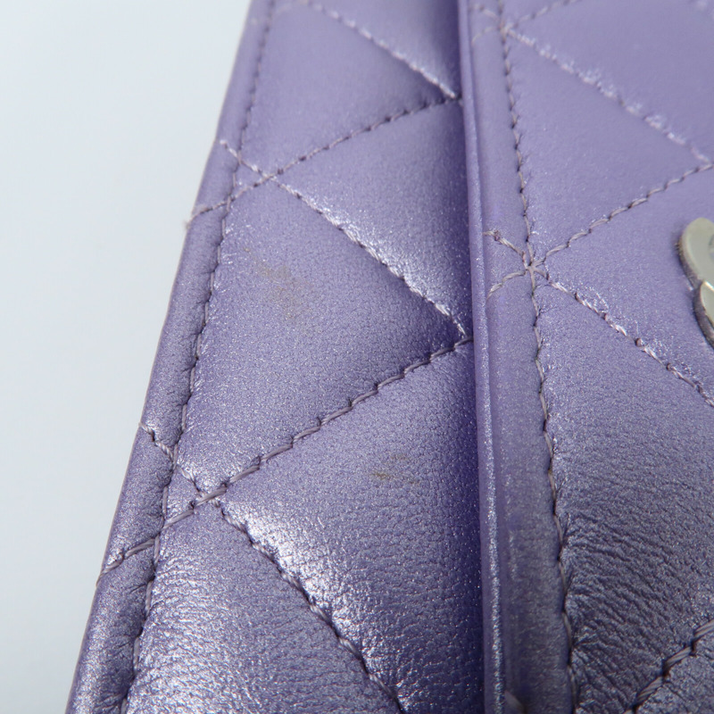 CHANEL 羊皮皮革WOC Wallet On Chain銀扣鏈帶肩背袋-4