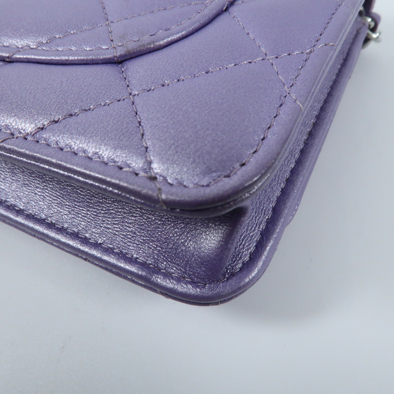 CHANEL 羊皮皮革WOC Wallet On Chain銀扣鏈帶肩背袋-8