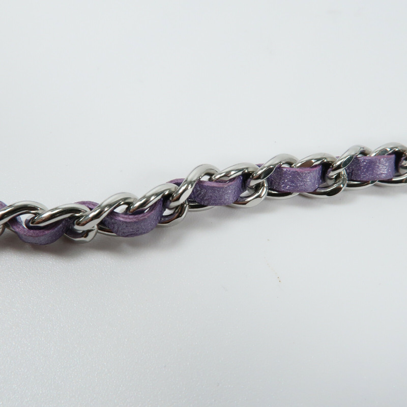 CHANEL 羊皮皮革WOC Wallet On Chain銀扣鏈帶肩背袋-10