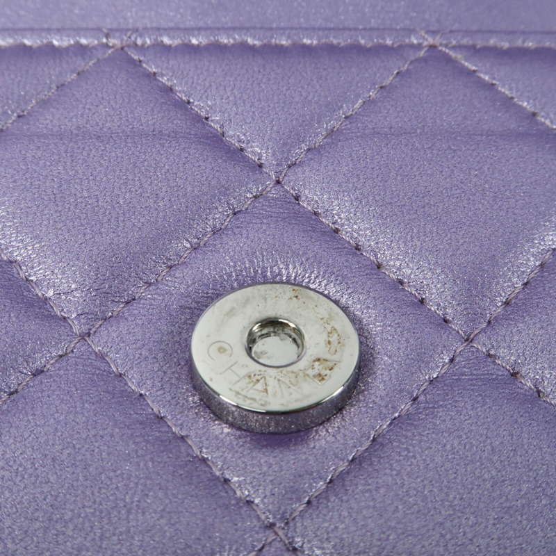 CHANEL 羊皮皮革WOC Wallet On Chain銀扣鏈帶肩背袋-12