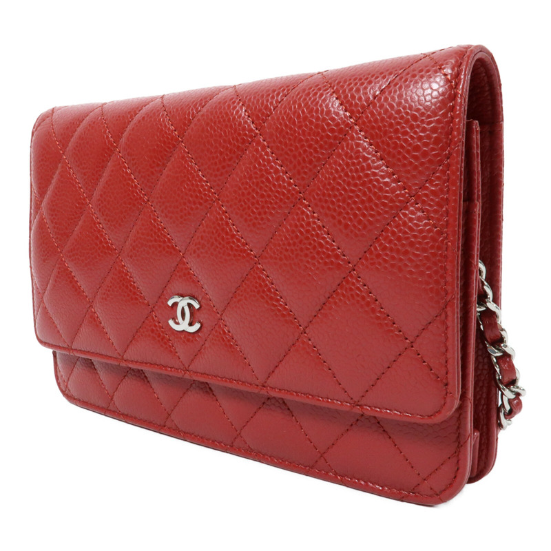 CHANEL 牛皮皮革WOC Wallet On Chain銀扣肩背袋-2