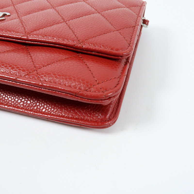 CHANEL 牛皮皮革WOC Wallet On Chain銀扣肩背袋-7