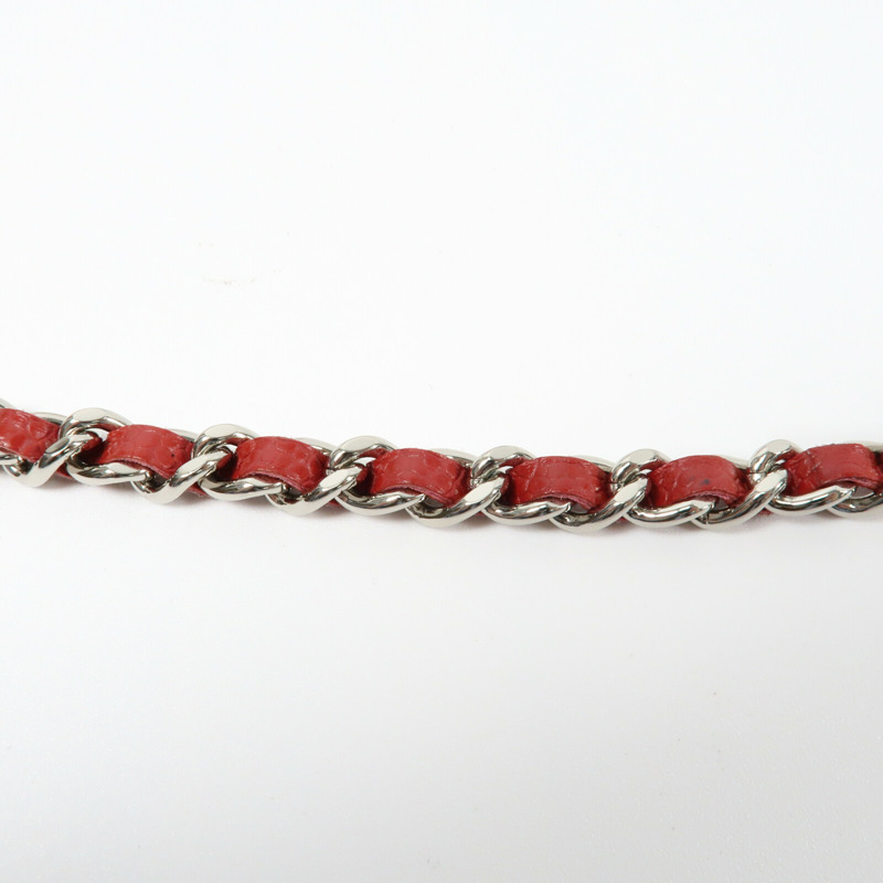 CHANEL 牛皮皮革WOC Wallet On Chain銀扣肩背袋-12