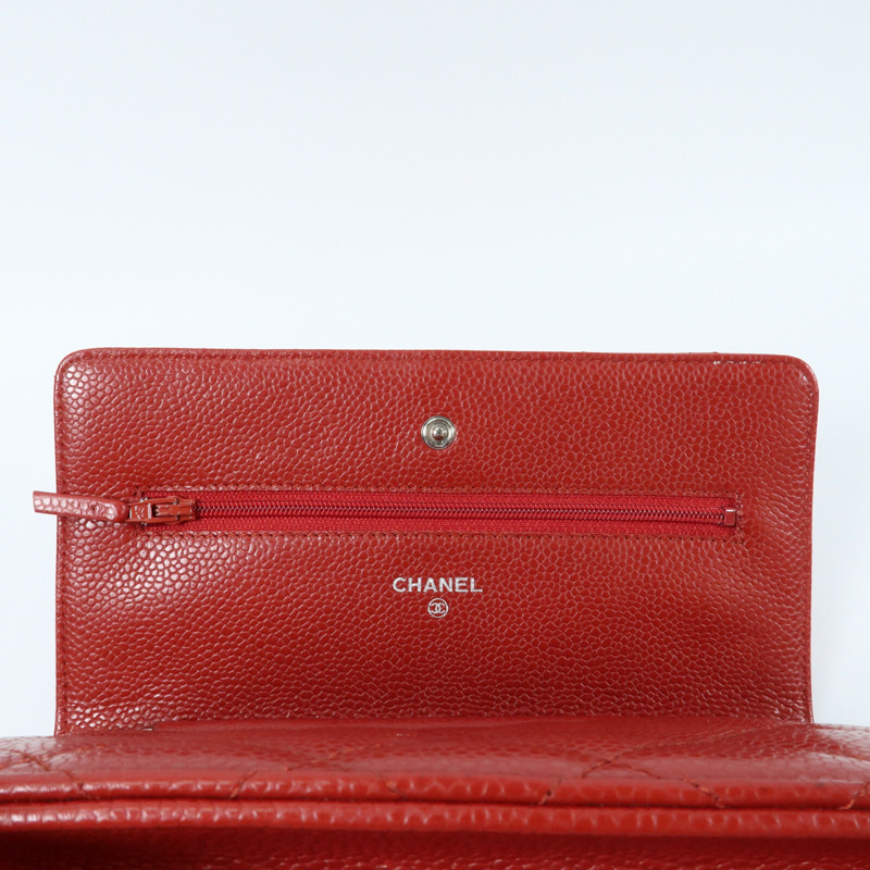 CHANEL 牛皮皮革WOC Wallet On Chain銀扣肩背袋-14