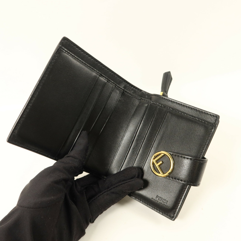 FENDI 牛皮皮革Wallet金扣錢包-4