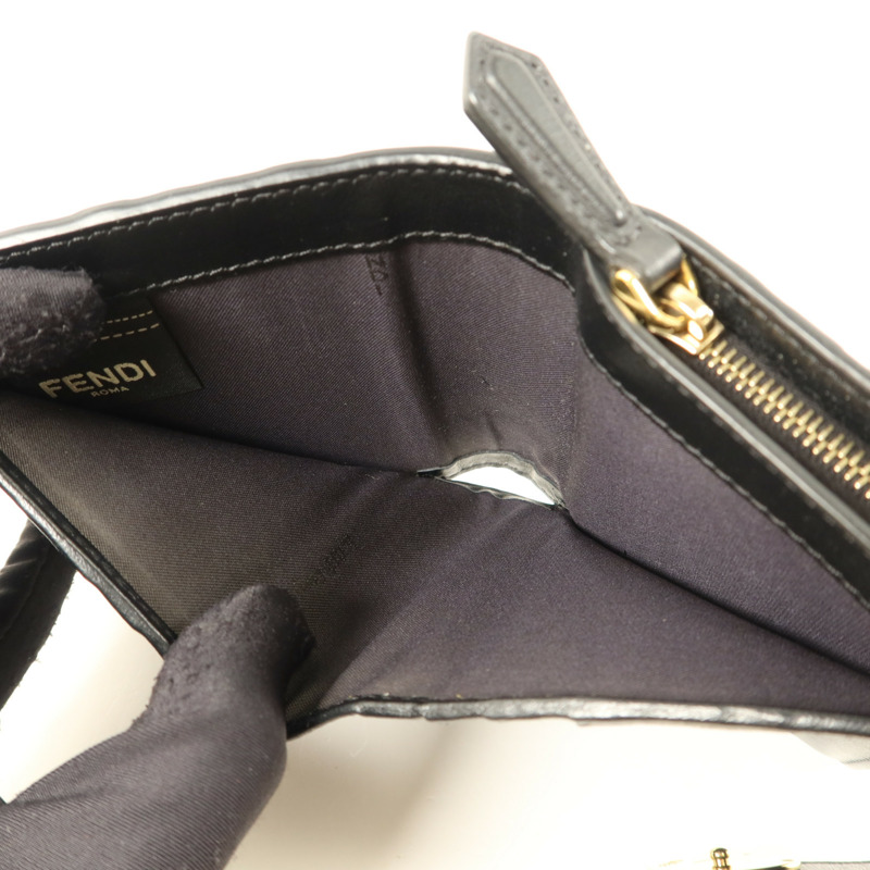 FENDI 牛皮皮革Wallet金扣錢包-5