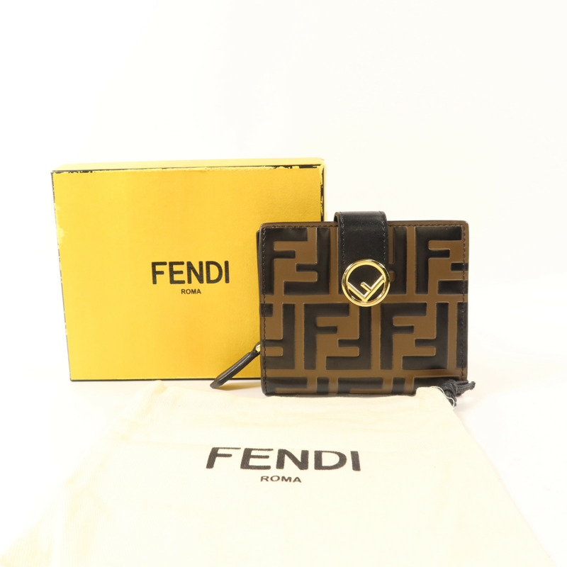 FENDI 牛皮皮革Wallet金扣錢包-10