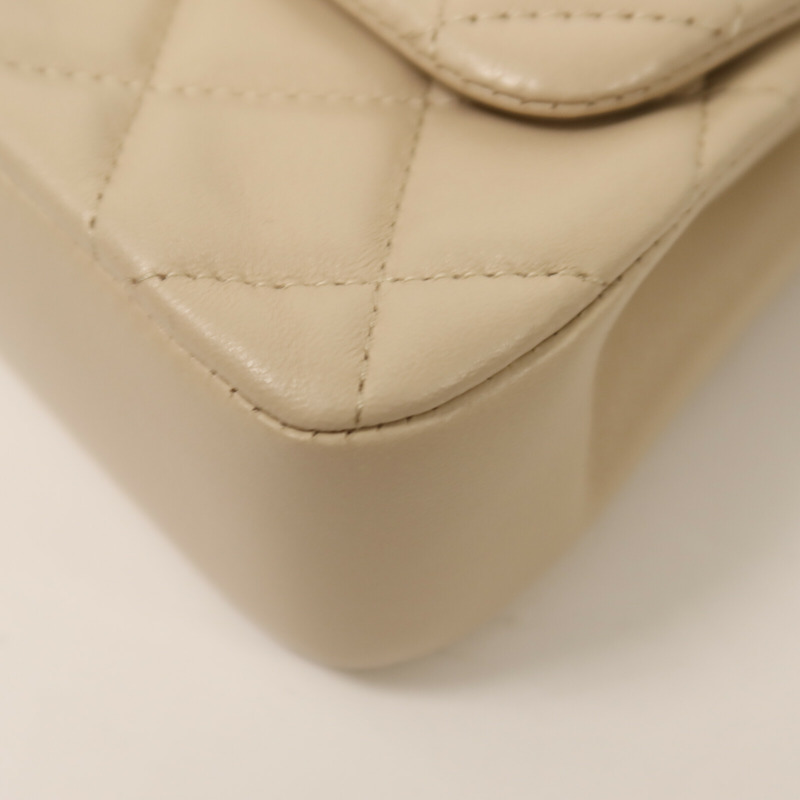 CHANEL 羊皮皮革Chain Shoulder金扣鏈帶肩背袋-11