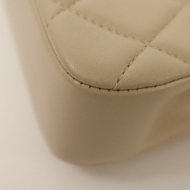 CHANEL 羊皮皮革Chain Shoulder金扣鏈帶肩背袋-13