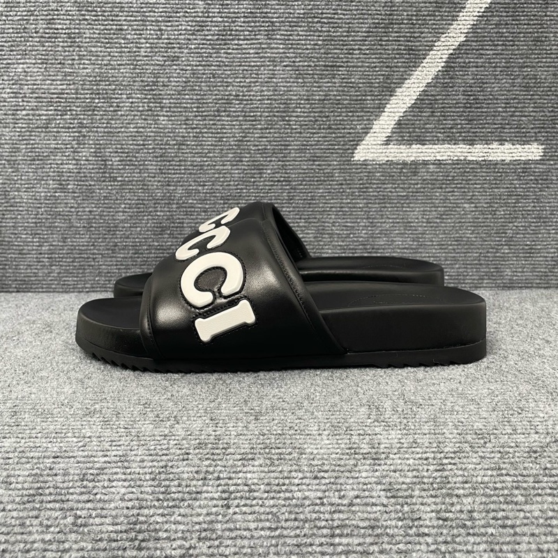 全新Gucci 古馳 凉鞋黑色皮面一字拖鞋42碼-9