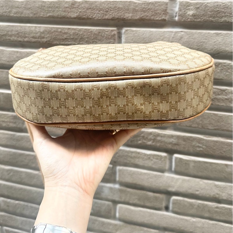 思琳 馬蹄扣 老花 腋下包 肩背包 手拿包 中古包 半月包 老花 凱旋門 豌豆包 腋下包 vintage celine bag-6