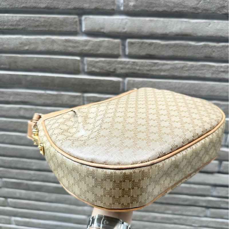 思琳 馬蹄扣 老花 腋下包 肩背包 手拿包 中古包 半月包 老花 凱旋門 豌豆包 腋下包 vintage celine bag-15