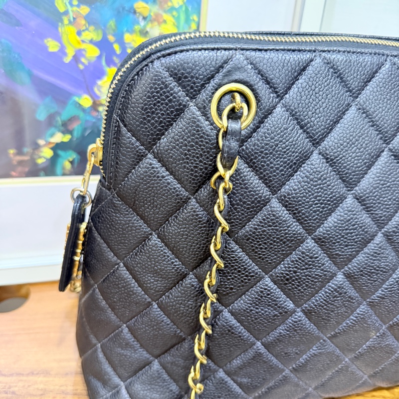 黑色荔枝牛皮CHANEL🖤香奈兒貝殼包 肩背包-2