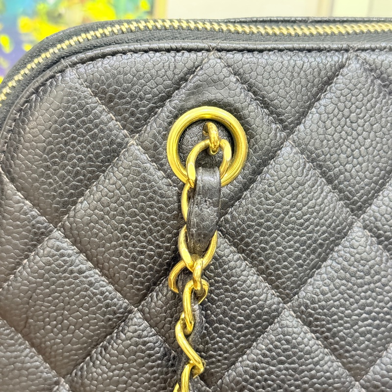 黑色荔枝牛皮CHANEL🖤香奈兒貝殼包 肩背包-3