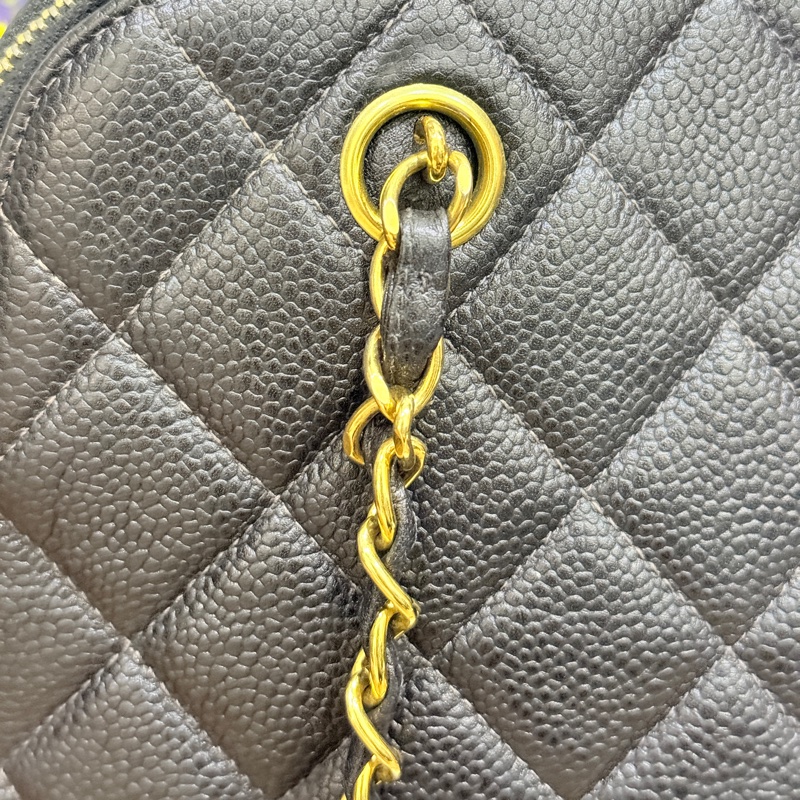 黑色荔枝牛皮CHANEL🖤香奈兒貝殼包 肩背包-11