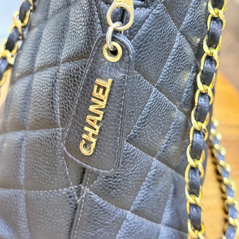 黑色荔枝牛皮CHANEL🖤香奈兒貝殼包 肩背包-15