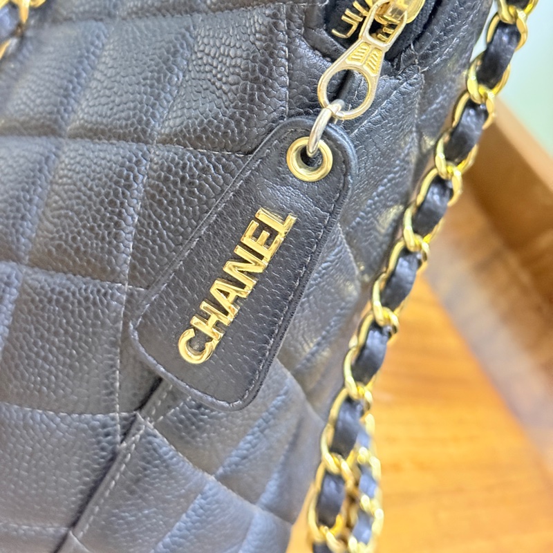 黑色荔枝牛皮CHANEL🖤香奈兒貝殼包 肩背包-16