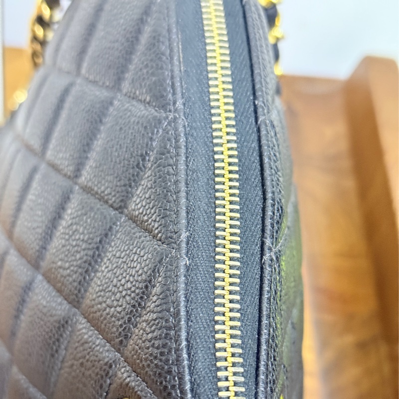 黑色荔枝牛皮CHANEL🖤香奈兒貝殼包 肩背包-23