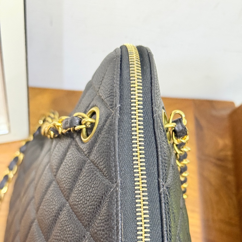 黑色荔枝牛皮CHANEL🖤香奈兒貝殼包 肩背包-24