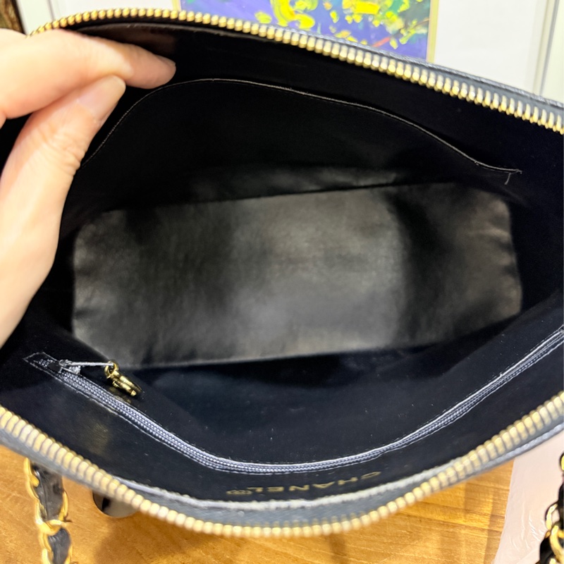 黑色荔枝牛皮CHANEL🖤香奈兒貝殼包 肩背包-29