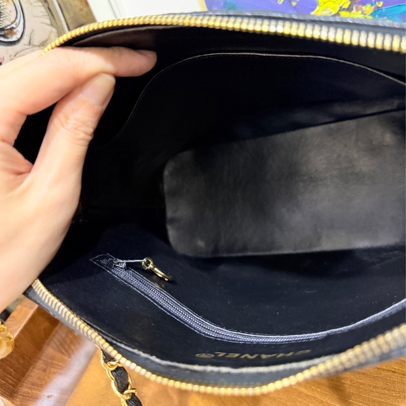 黑色荔枝牛皮CHANEL🖤香奈兒貝殼包 肩背包-30