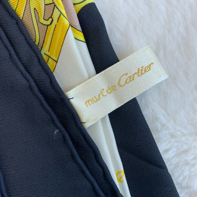 卡地亞幸運甲蟲方巾 經典高級感帶豹圖案👑-2