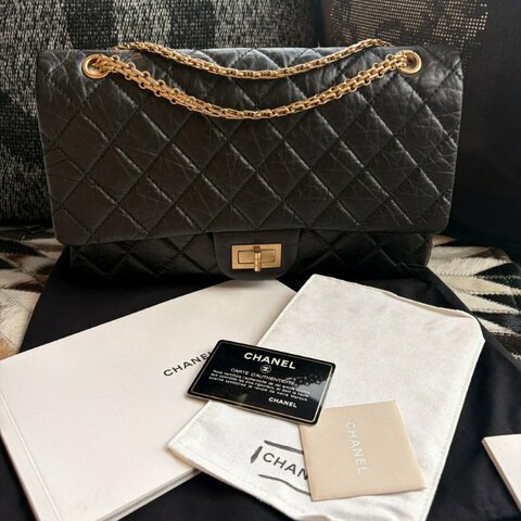 CHANEL 復刻版32CM 霧銀鍊 黑色