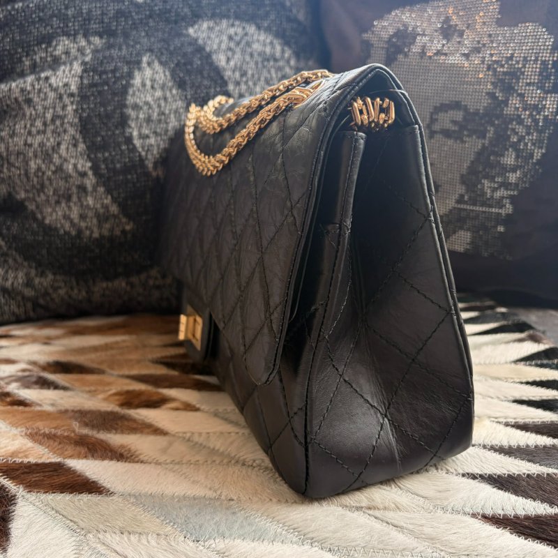 CHANEL 復刻版32CM 霧銀鍊 黑色-5