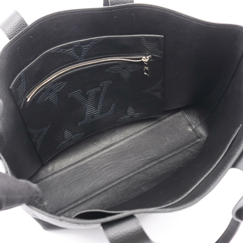 路易威登 Cabas Voyage NV 手提包 皮革 Monogram Shadow 男女 黑色 M57290-2