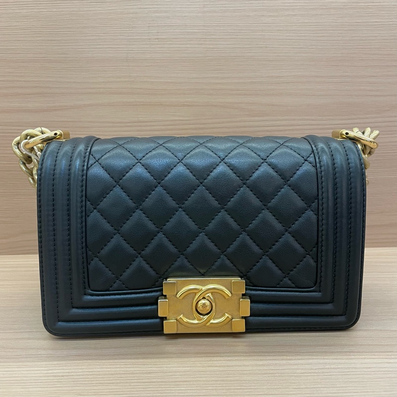 CHANEL 黑金荔枝皮Leboy 小号 2020年,29開,有塵袋 無卡 無盒子-0