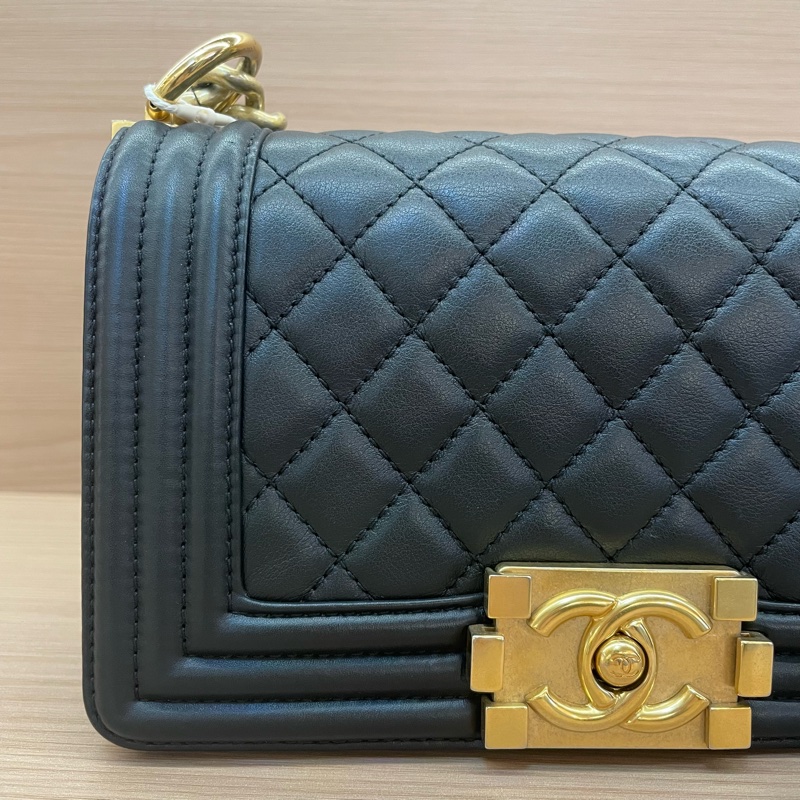 NO:D10 CHANEL 黑金荔枝皮Leboy 小号 2020年，29開，有塵袋 無卡 無盒子-7