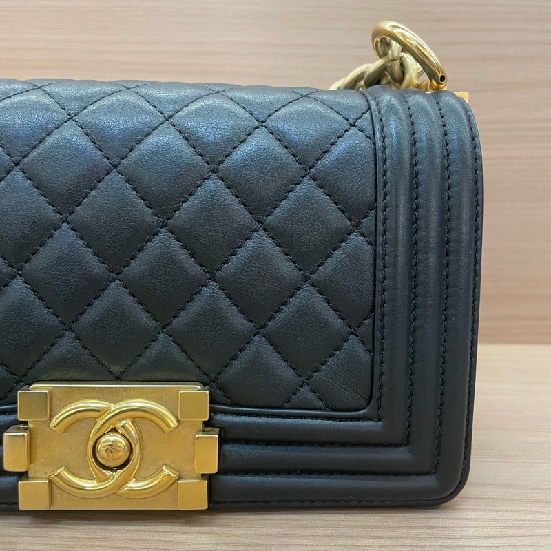 NO:D10 CHANEL 黑金荔枝皮Leboy 小号 2020年，29開，有塵袋 無卡 無盒子-8