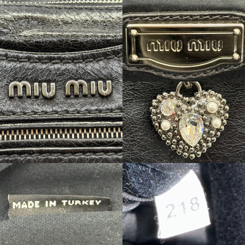 MIU MIU 黑色牛皮手提斜背2way包-7