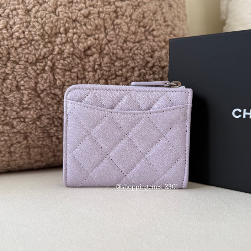 香奈兒 Chanel 淺紫色 方形錢包 L開口錢包-3