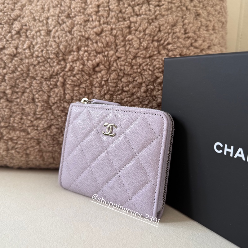 香奈兒 Chanel 淺紫色 方形錢包 L開口錢包-4