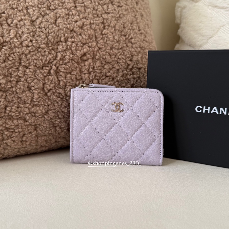 香奈兒 Chanel 淺紫色 方形錢包 L開口錢包-5