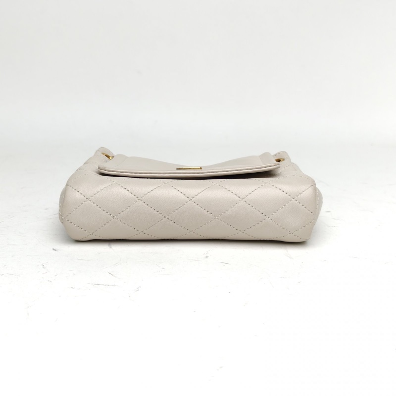 SAINT LAURENT NolitaMini白色羊皮金扣-3