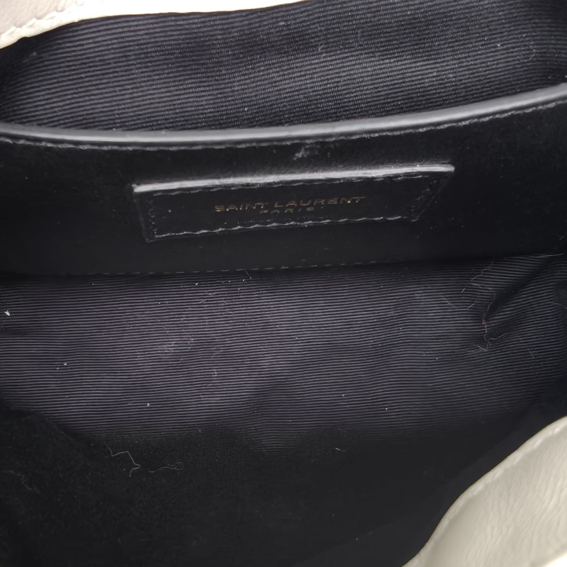 SAINT LAURENT NolitaMini白色羊皮金扣-5