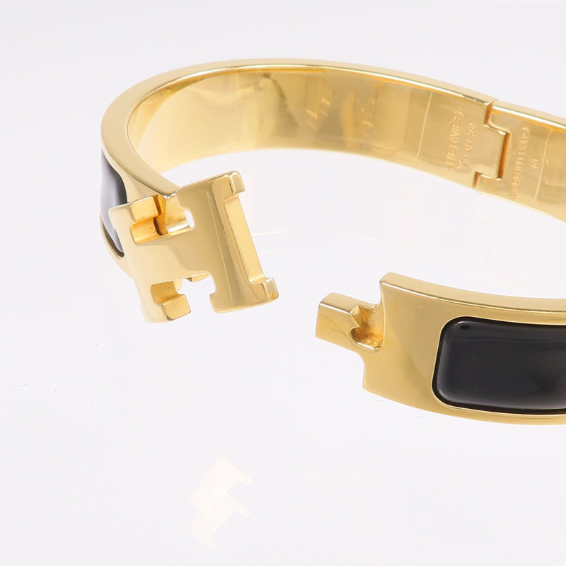 HERMES 金屬/琺瑯Clic H Bracelet手鐲-5