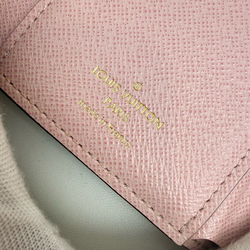LouisVuitton路易威登 豆豆錢包 粉色 三折錢包🈚附件-5