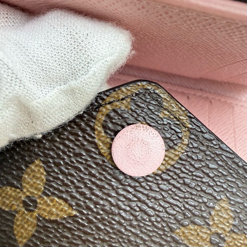 LouisVuitton路易威登 豆豆錢包 粉色 三折錢包🈚附件-6