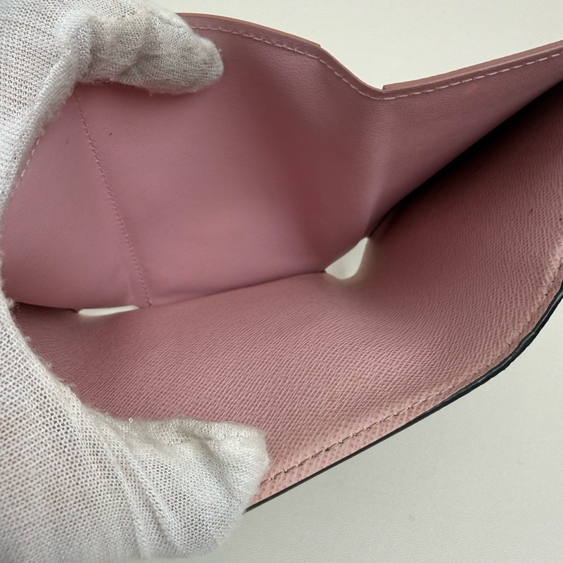 LouisVuitton路易威登 豆豆錢包 粉色 三折錢包🈚附件-7