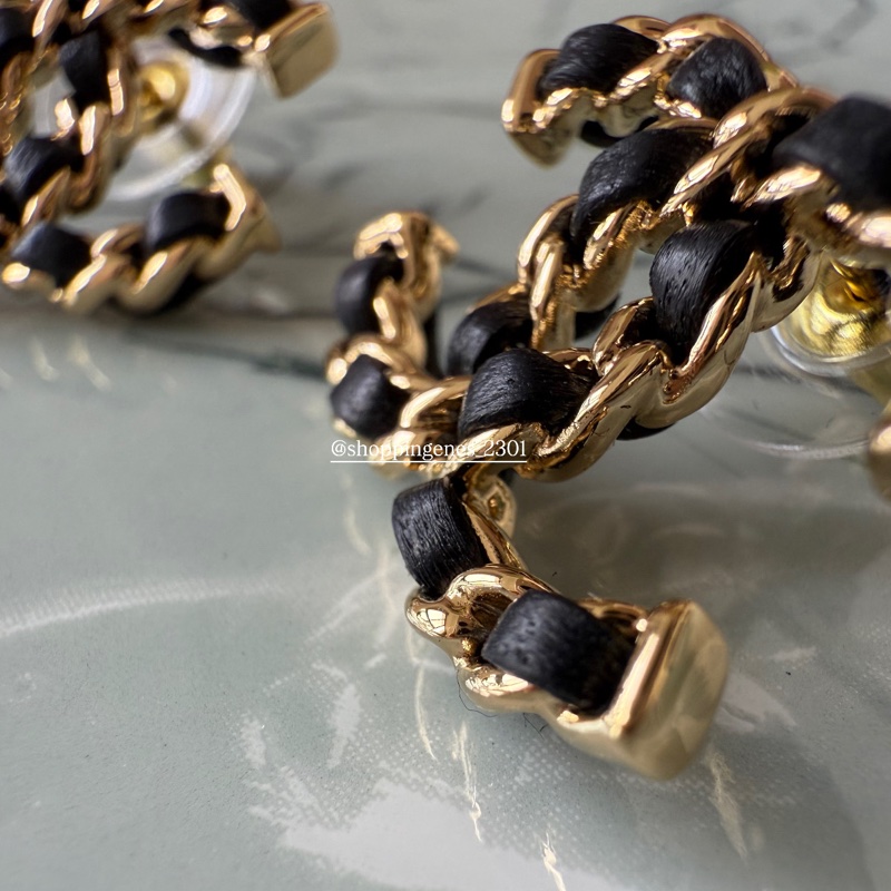 香奈兒 Chanel 26P 穿皮鏈耳環-2