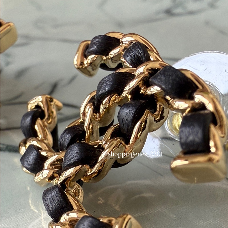 香奈兒 Chanel 26P 穿皮鏈耳環-6