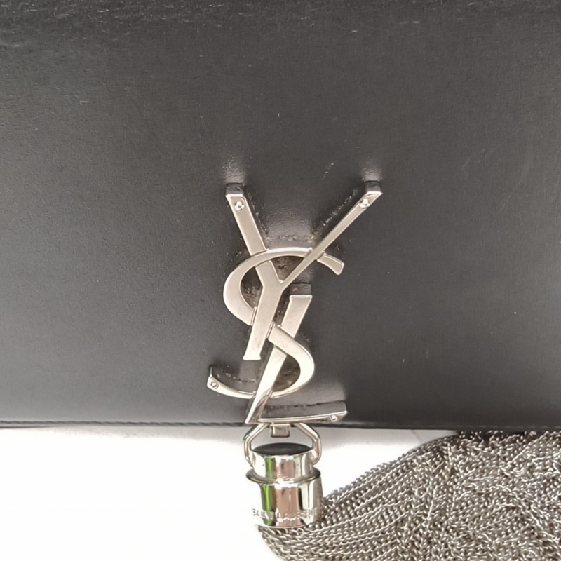 SAINT LAURENT KATEMini17流蘇黑色牛皮銀扣-4