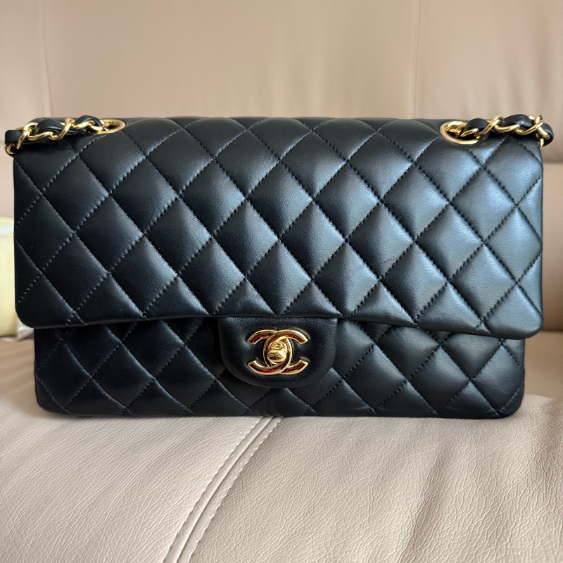 Chanel Classic Flap Bag 黑色菱格紋手袋-10
