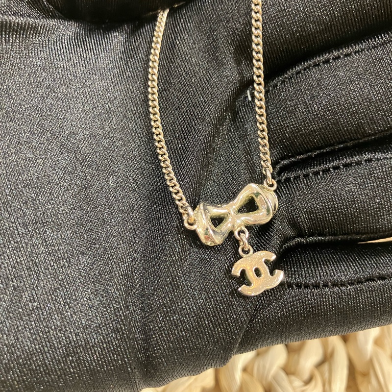 TK2001	香奈兒 蝴蝶水鑽 頸鏈Chanel Ribbon With CC Logo Crystal x PHW Necklace-14