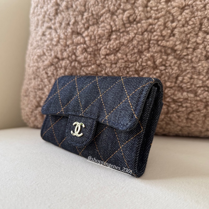 香奈兒 Chanel 26P 牛仔單層卡包-1